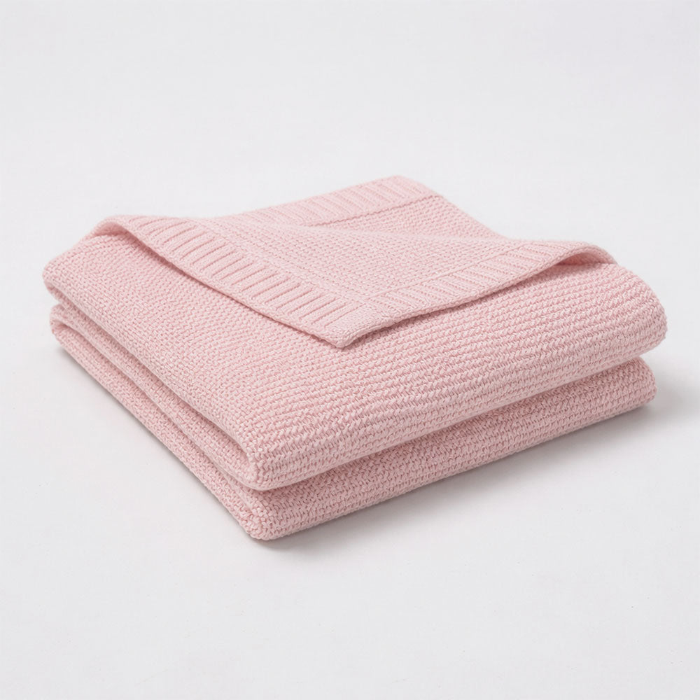 Personlig babyteppe med brodert navn – 100 % bomull - Rosa