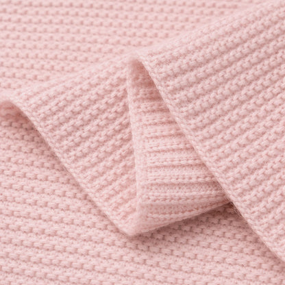 Personlig babyteppe med brodert navn – 100 % bomull - Rosa
