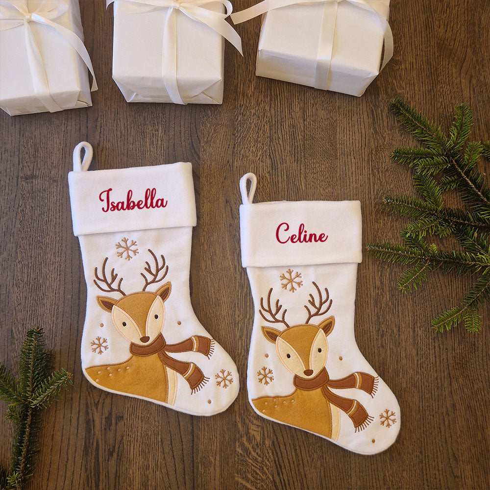 Julestrømpe med Reinsdyr – Personlig med Navn