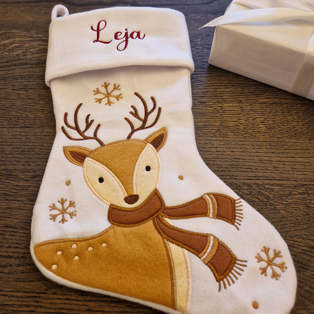 Julestrømpe med Reinsdyr – Personlig med Navn