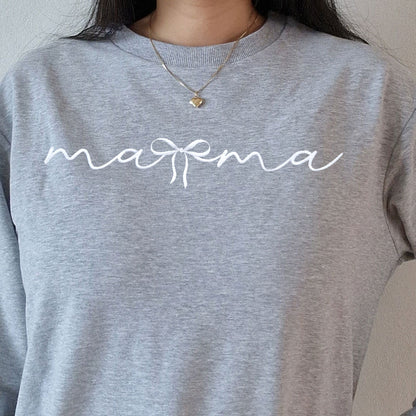Mamma Sløyfe – Brodert Genser til Mamma