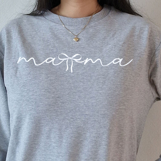Mamma Sløyfe – Brodert Genser til Mamma