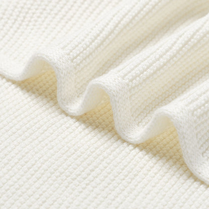 Personlig babyteppe med brodert navn – 100 % bomull - Natur Hvit