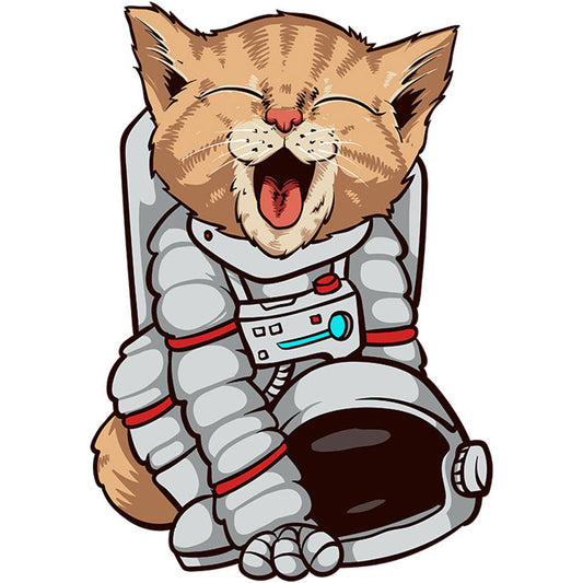 Strykemerke - Astronautkatt, Patches, DTF-Strykemerke, Strykemerker til klær, Dyr strykemerke, Søte strykemerker,
