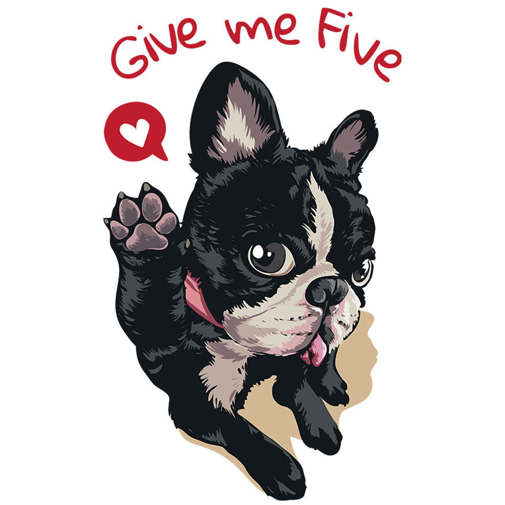 Strykemerke-Give me five, Patches, DTF-Strykemerke, Strykemerker til klær, Dyr strykemerke, Søte strykemerker, hund strykemerke, morsomme strykemerker