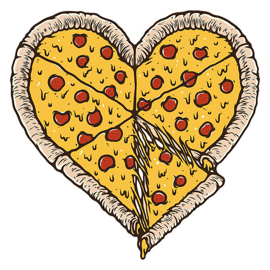 Strykemerke – Hjertepizza, Patches, DTF-Strykemerke, Strykemerker til klær, Strykemerker mat, Mat på klær