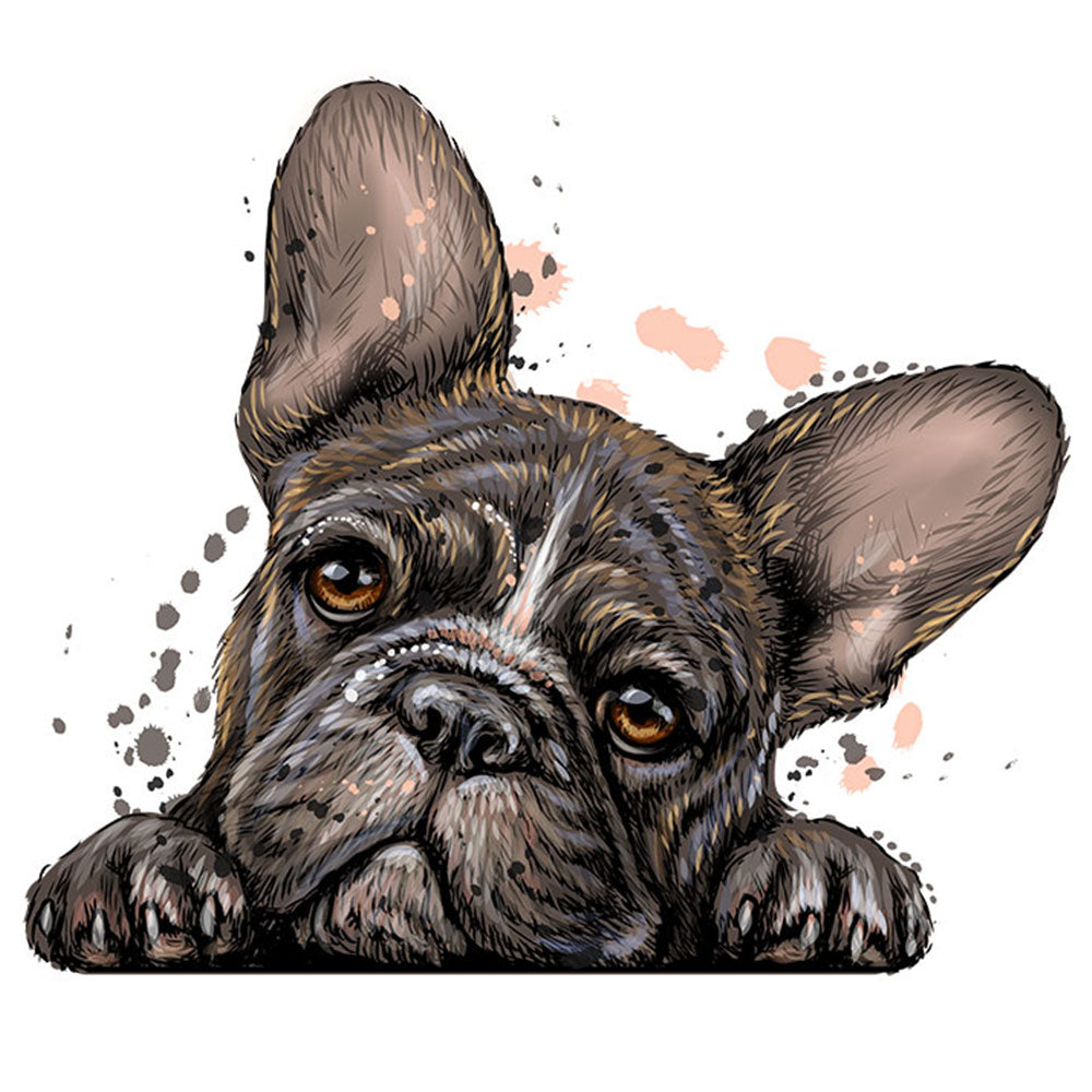 Strykemerke – Søt Fransk Bulldog, Patches, DTF-Strykemerke, Strykemerker til klær, Dyr strykemerke, Søte strykemerker, hund strykemerke, morsomme strykemerker