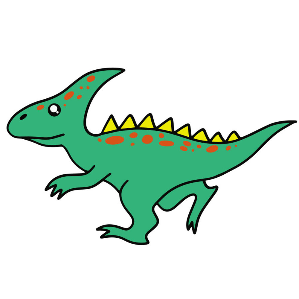 Strykemerke – Tegnet dino, Patches, DTF-Strykemerke, Strykemerker til klær, Dinosaur strykemerke, Dino strykemerke
