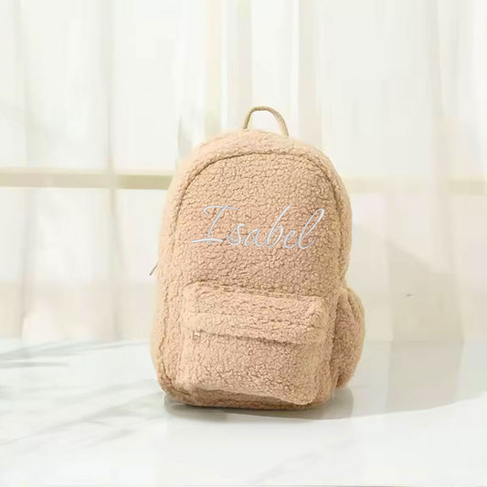 Teddy ryggsekk med Navn – Sand