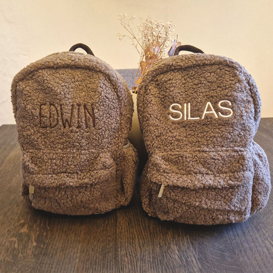 Teddy ryggsekk med Navn – Brun
