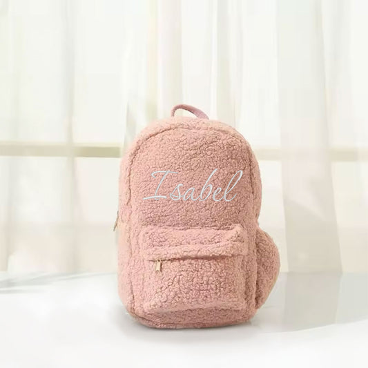 Teddy ryggsekk med Navn – Rosa