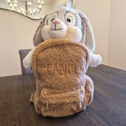 Teddy ryggsekk med Navn – Sand