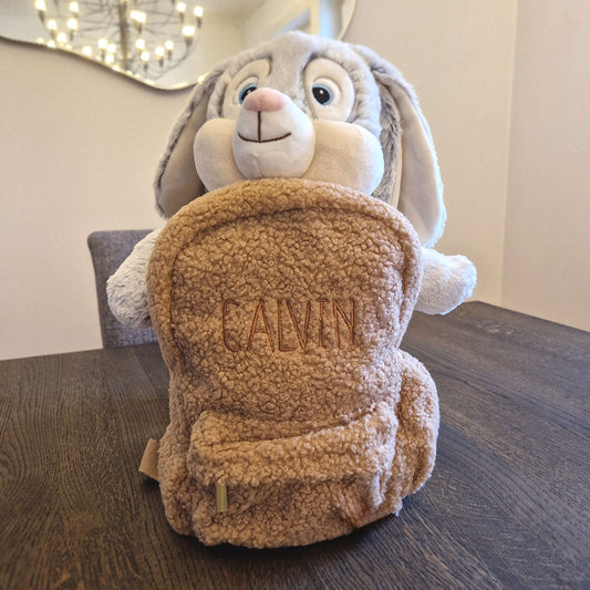 Teddy ryggsekk med Navn – Sand