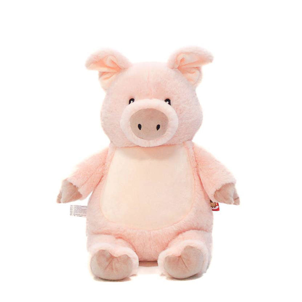 Rosa Cubbies gris bamse i myk plysj, personlig kosebamse som gave til baby, dåp og nyfødt