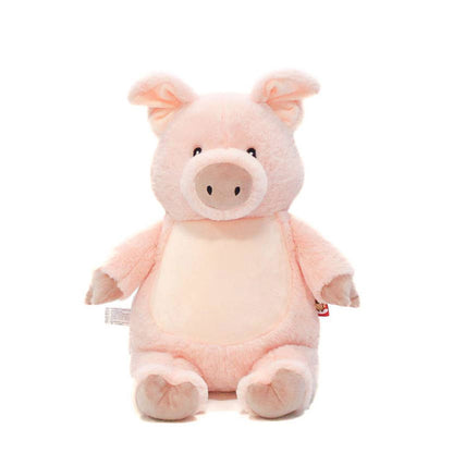 Rosa Cubbies gris bamse i myk plysj, personlig kosebamse som gave til baby, dåp og nyfødt