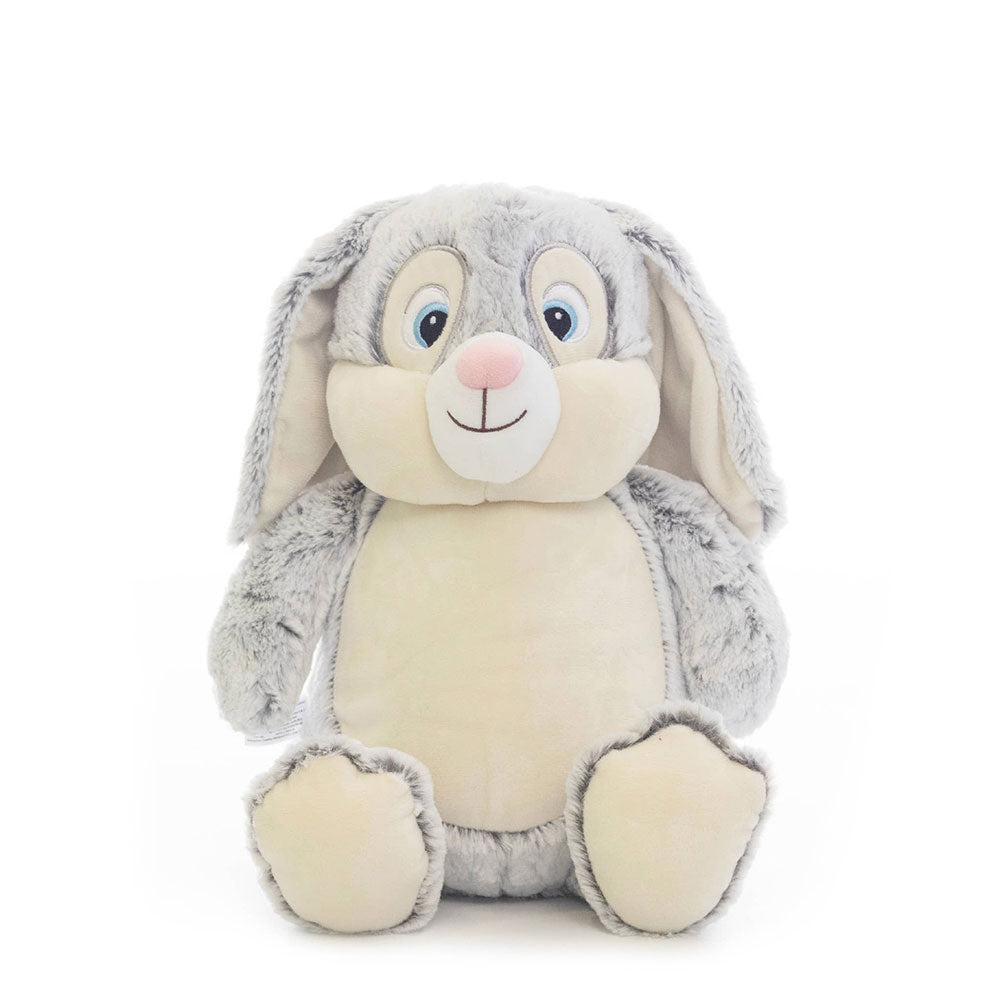 Grå Cubbies kanin bamse i myk plysj, personlig kosebamse som gave til baby, dåp og nyfødt
